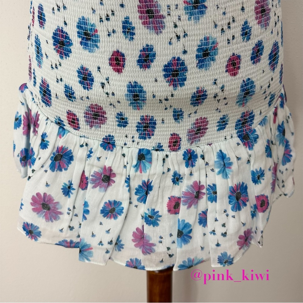 LoveShackFancy Kodie Smocked Ruffle Floral Mini Dress - Picture 15 of 17